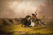 John Mix Stanley Buffalo Hunt on the Southwestern Prairies Sweden oil painting artist